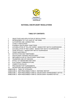 National Disciplinary Regulations