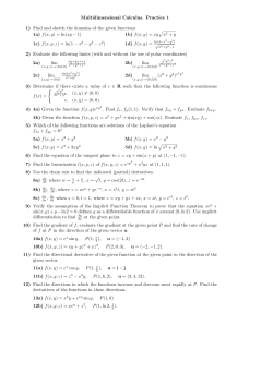 Multidimensional Calculus. Practice 1 1) Find and sketch the