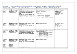Grade 1 Please print homework sheet from the Communicator and