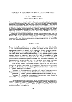 Towards a Definition of Non-Market Activities