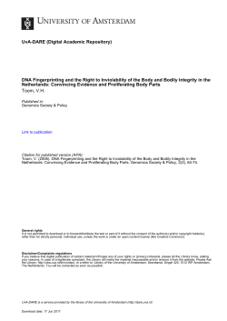 DNA Fingerprinting and the Right to Inviolability of the Body and