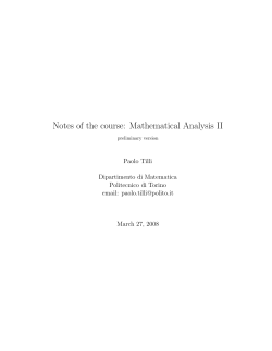 Notes of the course: Mathematical Analysis II