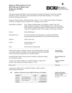 Minutes - Berks County Intermediate Unit