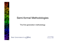 Semi-formal Methodologies