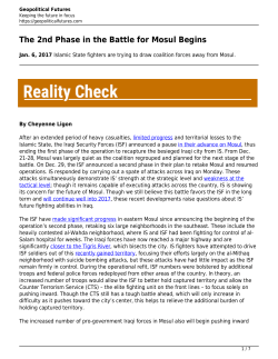 The 2nd Phase in the Battle for Mosul Begins