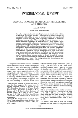 Mental Imagery in associative learning and