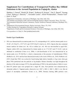 Supplement For Contributions of Transported Prudhoe Bay Oilfield
