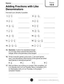 Adding Fractions with Like Denominators