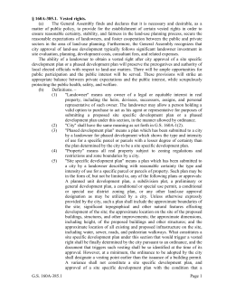 G.S. 160A-385.1 Page 1 &sect; 160A-385.1. Vested rights. (a) The