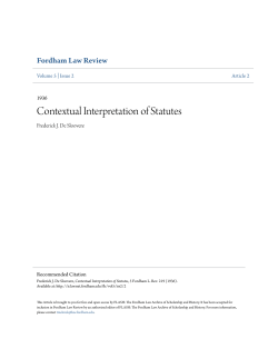 Contextual Interpretation of Statutes