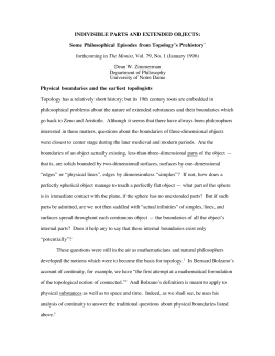 INDIVISIBLE PARTS AND EXTENDED OBJECTS