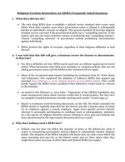 Religious Freedom Restoration Act (RFRA)