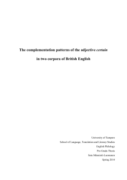 The complementation patterns of the adjective certain in