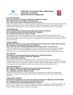 2014 WW WI MBA Education Leadership Fellows Bios