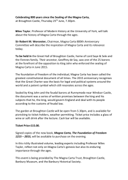 Celebrating 800 years since the Sealing of the Magna Carta, at
