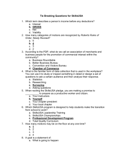 Tie Breaking Questions for SkillsUSA 1. Which term describes a
