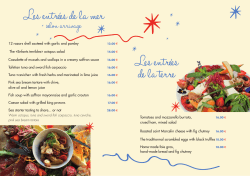 Les entr&eacute;es de la mer Les entr&eacute;es de la terre