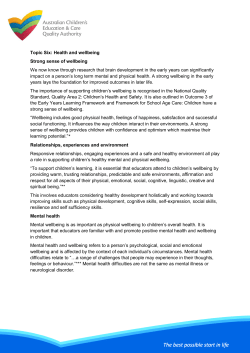 Health and wellbeing