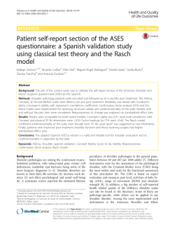 Patient self-report section of the ASES questionnaire: a Spanish
