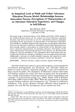 An Empirical Look at Walsh and Golins` Adventure Education