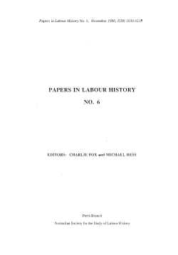 Papers in Labour History no. 6 - Australian Society for the Study of