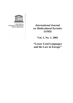 Lesser used languages and the law in Europe - UNESDOC