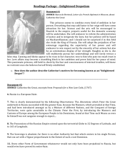 Readings Package &ndash; Enlightened Despotism