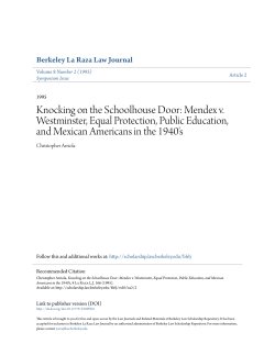 Knocking on the Schoolhouse Door