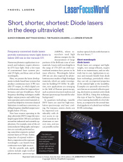Short, shorter, shortest: Diode lasers in the deep ultraviolet