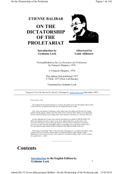 Balibar - On the dictatorship proletariat