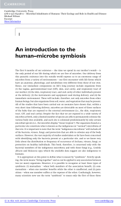 An introduction to the human&ndash;microbe symbiosis