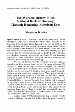 Hungarian Studies Review - Vol. 33. No 1-2. (Spring-Fall 2006)