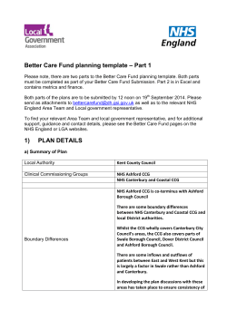 Ashford and Canterbury BCF planning template
