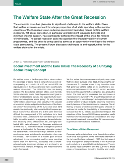 The Welfare State After the Great Recession