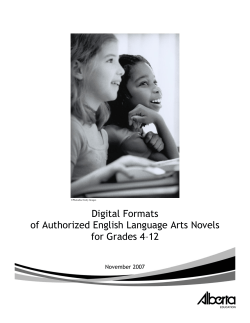 Digital Formats of Authorized ELA Novels