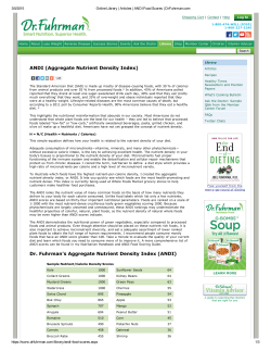 ANDI (Aggregate Nutrient Density Index)