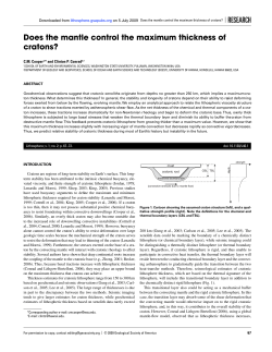 Does the mantle control the maximum thickness of cratons?