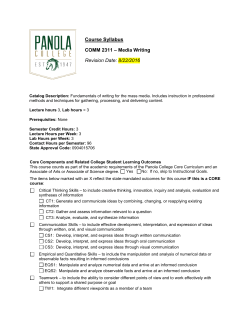COMM 2311 - Media Writing