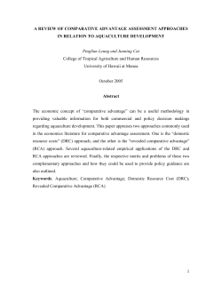 1 A REVIEW OF COMPARATIVE ADVANTAGE ASSESSMENT