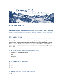Basic Information Characteristics - Inspiring Girls Expeditions A