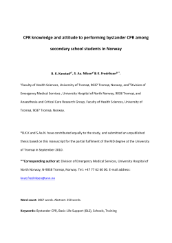 CPR knowledge and attitude to performing bystander - Munin