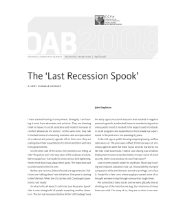 Last Recession Spook - Canadian Centre for Policy Alternatives