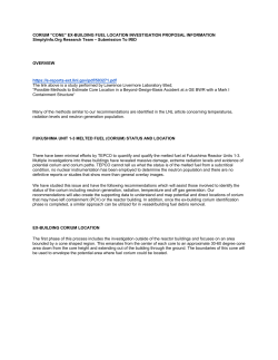 CORIUM &ldquo;CONE&rdquo; EX-BUILDING FUEL LOCATION INVESTIGATION