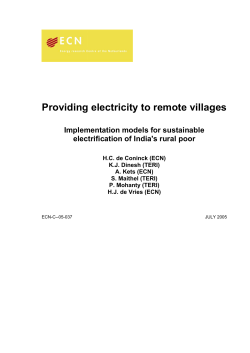 Providing electricity to remote villages Implementation models for