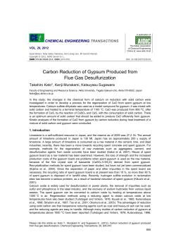Carbon Reduction of Gypsum Produced from Flue Gas