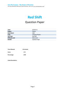 Red Shift - SAVE MY EXAMS!