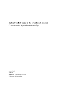Dutch-Swedish trade in the seventeenth century - UvA-DARE