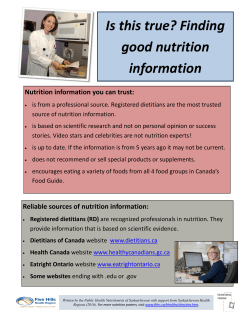 Is this true? Finding good nutrition information