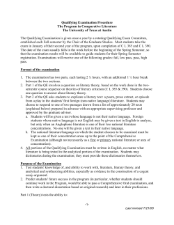 Detailed explanation about the Qualifying Examination