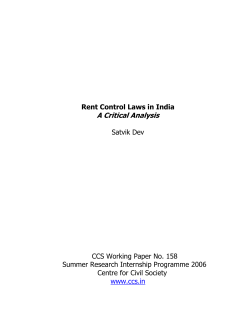 A Critical Analysis - Centre For Civil Society